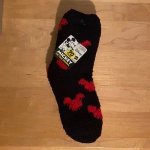 Disney: Two pack Mickey head fuzzy socks- US shoe size 4-10